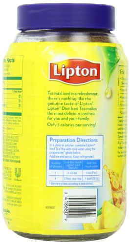 Lipton Powdered Iced Tea Mix, Diet Lemon 20 qt