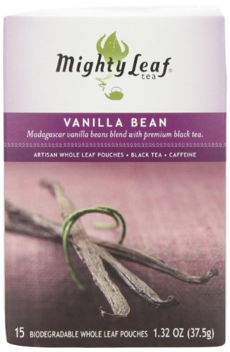 Mighty Leaf Tea Vanilla Bean, 15-Count Whole Leaf Pouches (Pack of 3)