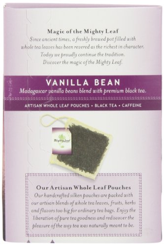 Mighty Leaf Tea Vanilla Bean, 15-Count Whole Leaf Pouches (Pack of 3)