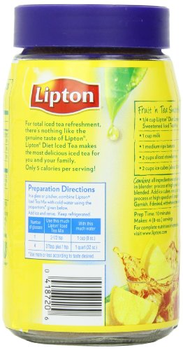 Lipton Iced Tea Mix, Diet Lemon 10 qt (pack of 4)