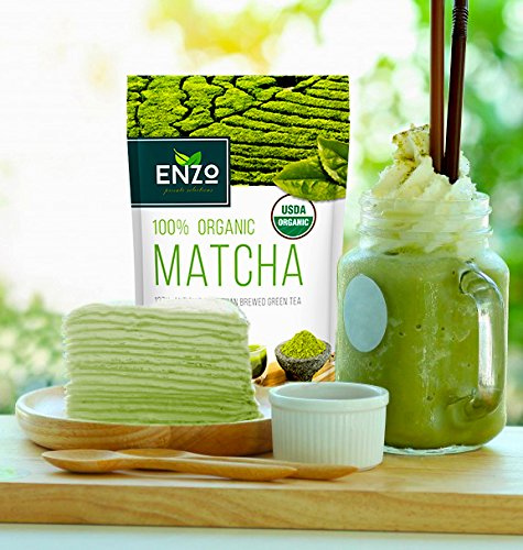 MATCHA Green Tea Powder – Fat Burner – 100% USDA Organic Certified – 137x ANTIOXIDANTS Than Brewed Green Tea – Sugar Free – Great for Green Tea Latte, Smoothie, Ice Cream and Baking – Coffee Substitute (4oz)