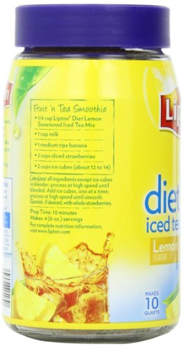 Lipton Iced Tea Mix, Diet Lemon 10 qt (pack of 4)