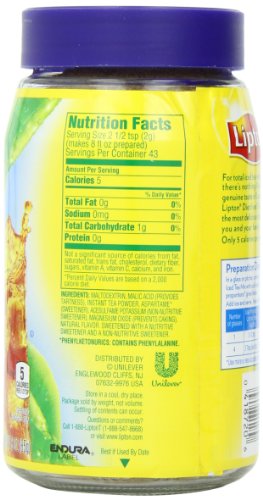 Lipton Iced Tea Mix, Diet Lemon 10 qt (pack of 4)