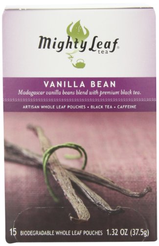 Mighty Leaf Tea Vanilla Bean, 15-Count Whole Leaf Pouches (Pack of 3)