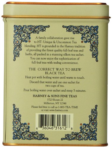 Harney and Sons Vanilla Comoro, Decaf Flavored Black 20 Sachets per Tin