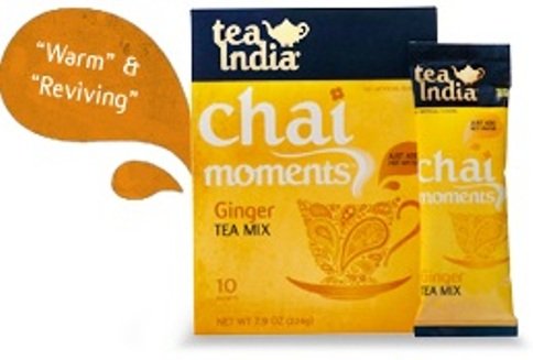 Tea India Ginger Tea Mix – Chai Moments Ginger Tea 10 Instant Tea Packets