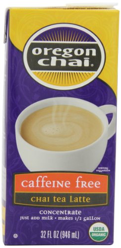 Oregon Chai Caffeine Free Chai Tea Latte Concentrate, 32-Ounce Boxes (Pack of 6)