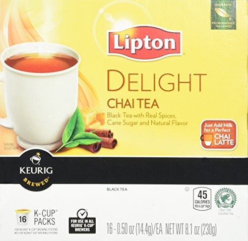 Lipton Delight Chai Tea K-Cup Packs, 16 count