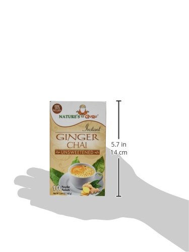 Nature’s Guru Instant Ginger Chai Unsweetened, 10-count (Pack of 1)