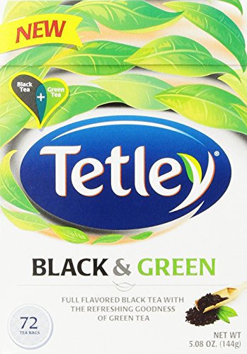 Tetley Tea Bags, Black and Green, 72 Count