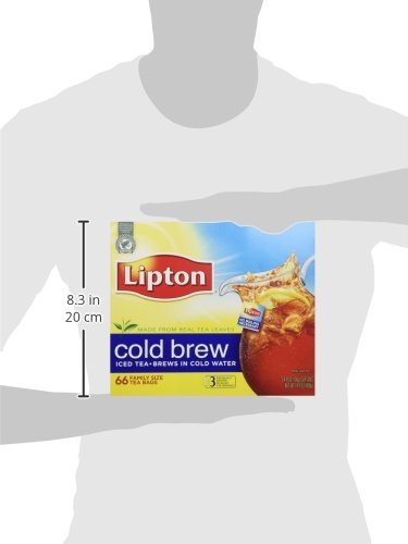 Lipton, Black Tea, Cold Brew, Family Size Tea Bags, 22-Count Boxes (Pack of 3)