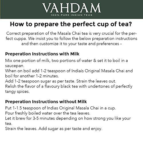 India’s Original Masala Chai Tea Leaves – Ancient Indian House Recipe – 2016 Harvest Assam CTC Black Tea blended with Cardamom, Cinnamon, Black Peppercorns & Cloves – from India, 3.53oz